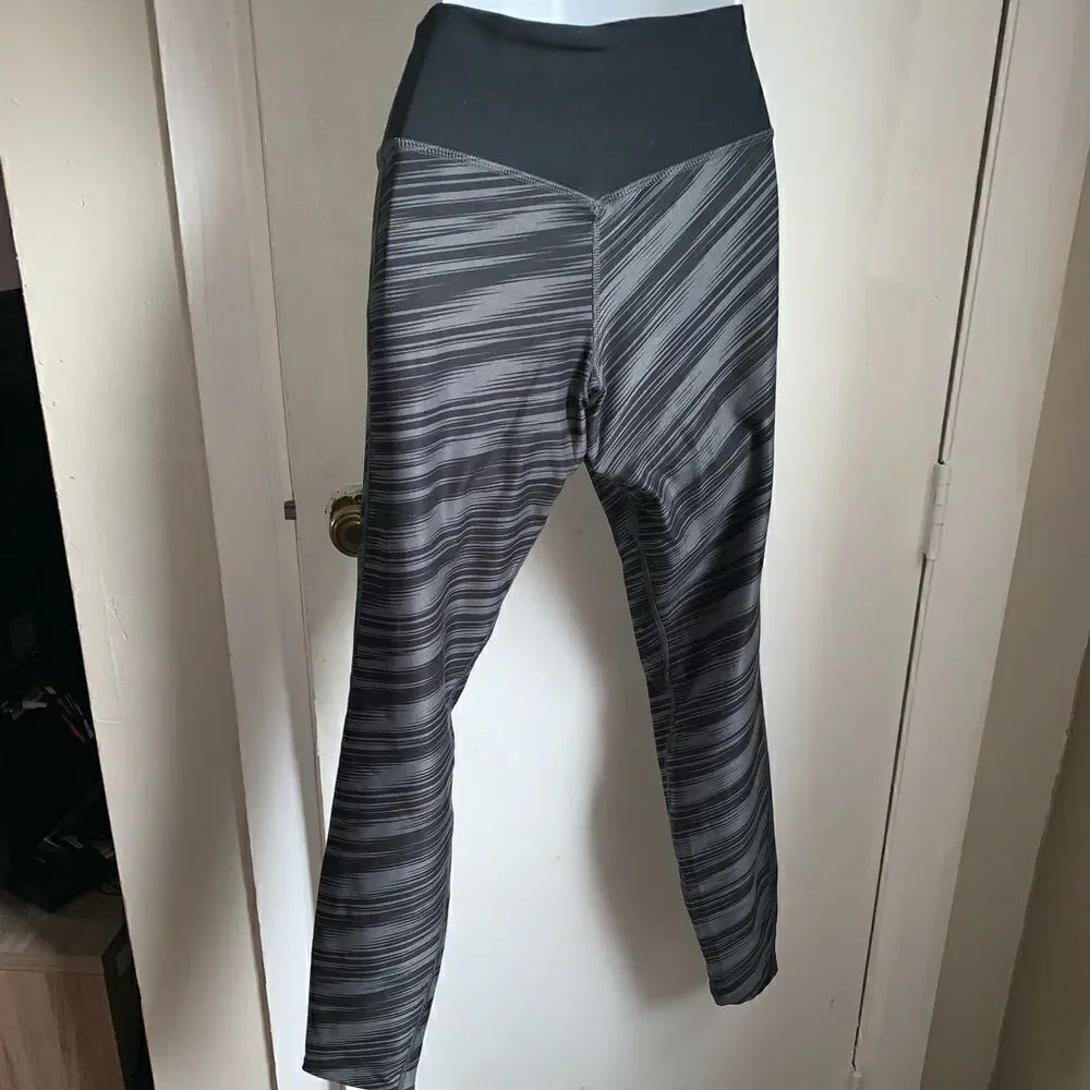 NIKE Dryfit Black and Grey Stripe 7/8 length Pants